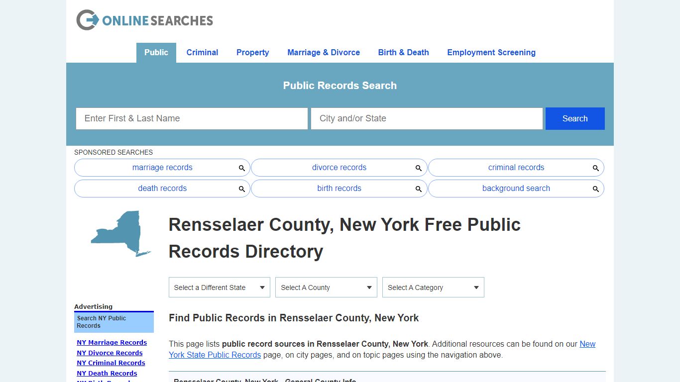 Rensselaer County, New York Public Records Directory